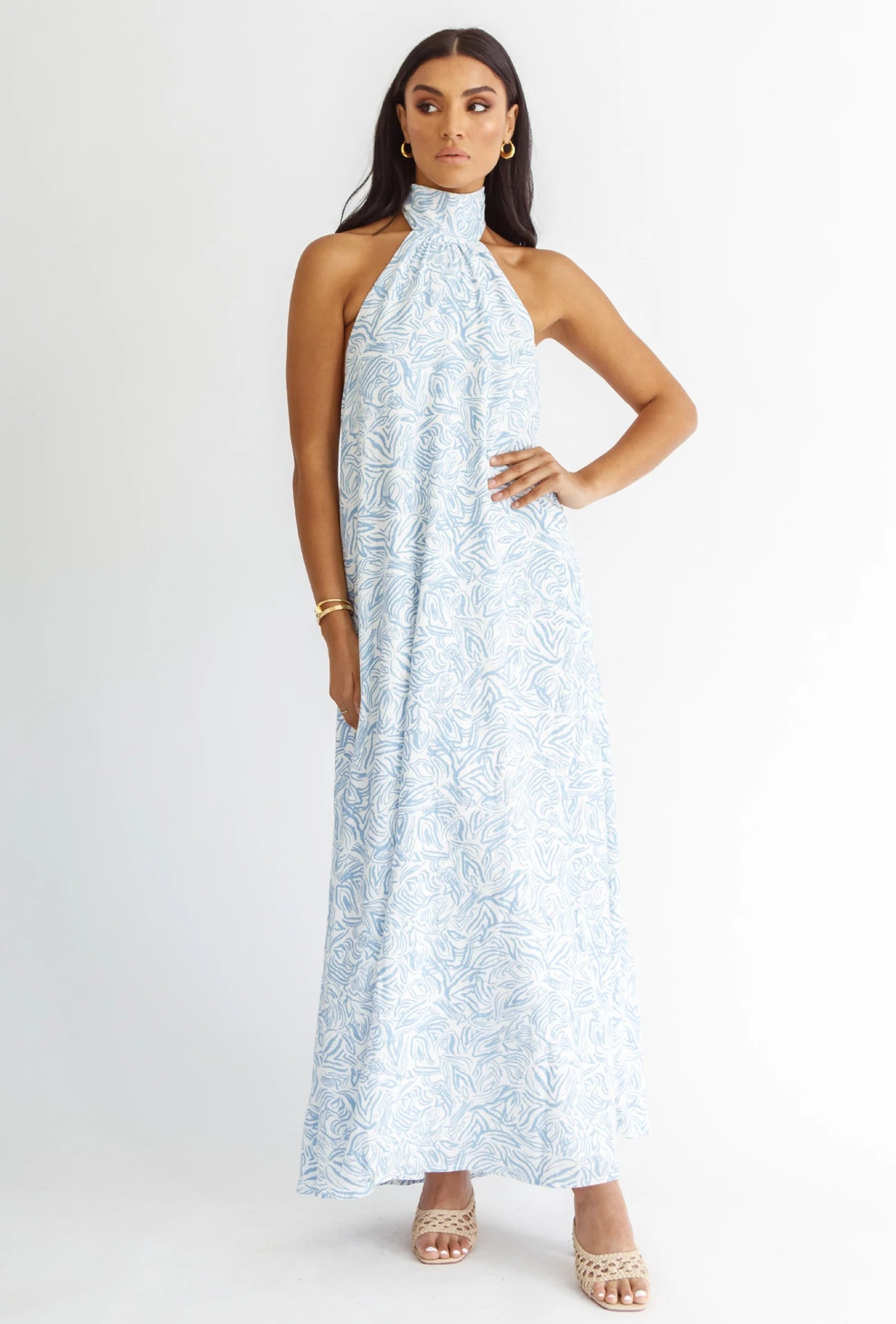 RIO VISTA HALTER DRESS - BLUE WAVE