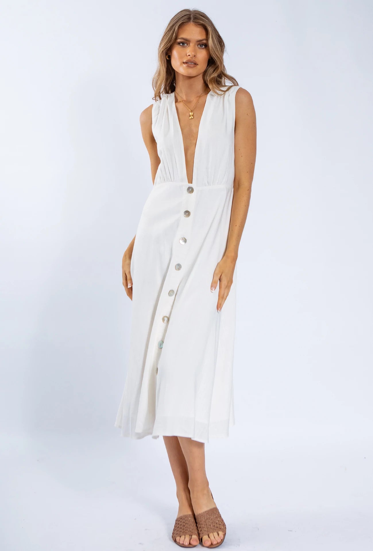 PORTOFINO MIDI DRESS - WHITE