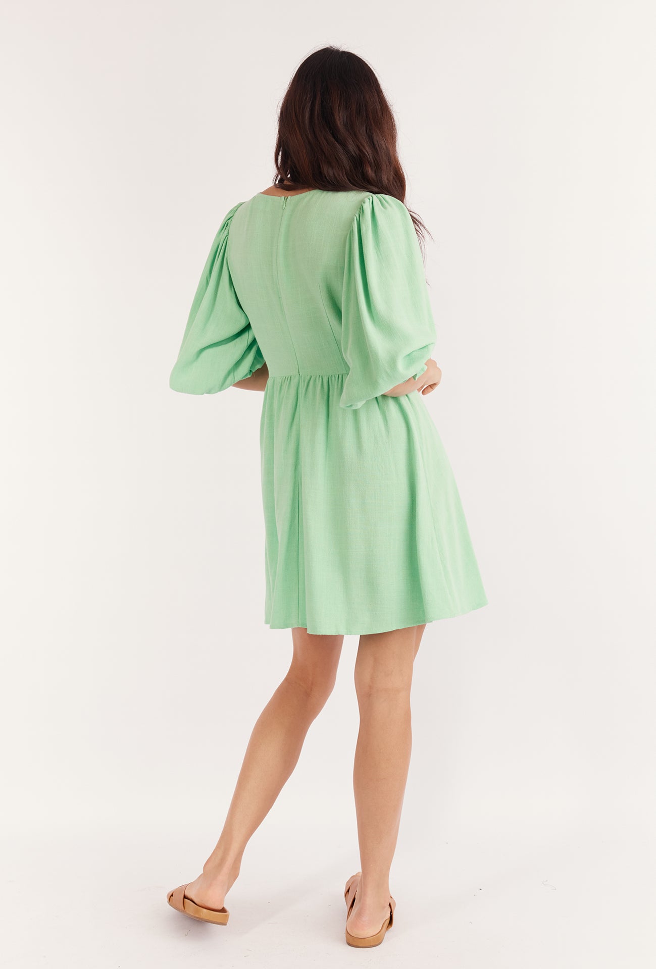 TOVA MINI DRESS - SEAFOAM GREEN