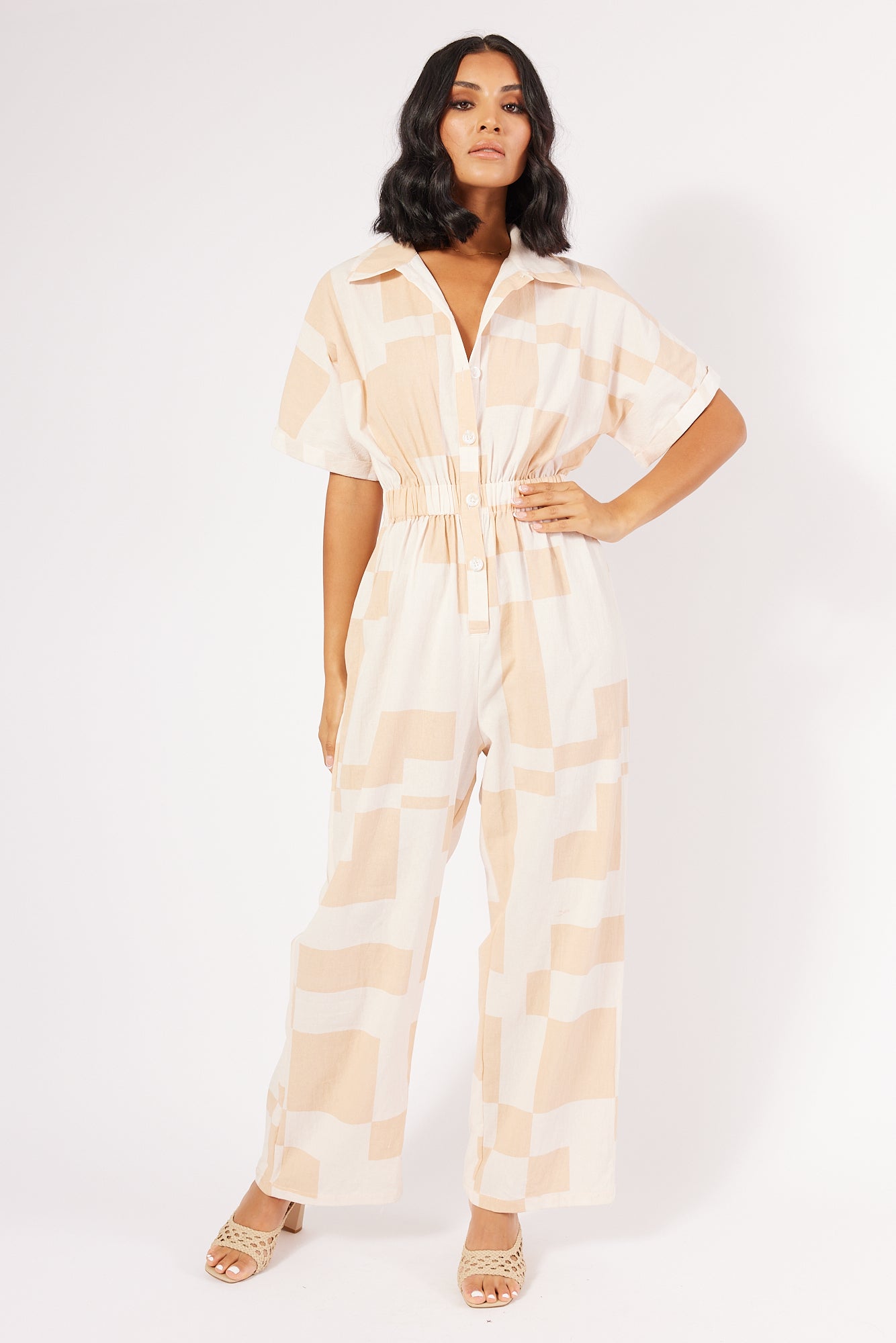 EMMY JUMPSUIT - ABSTRACT CHECK
